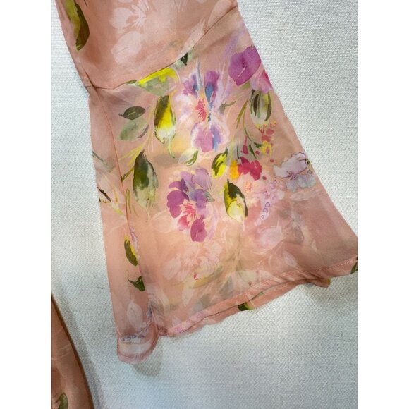 Guess Womens Floral Wrap Darla Belted Romper Size M Multicolor Bell Sleeves Chic - Picture 9 of 15